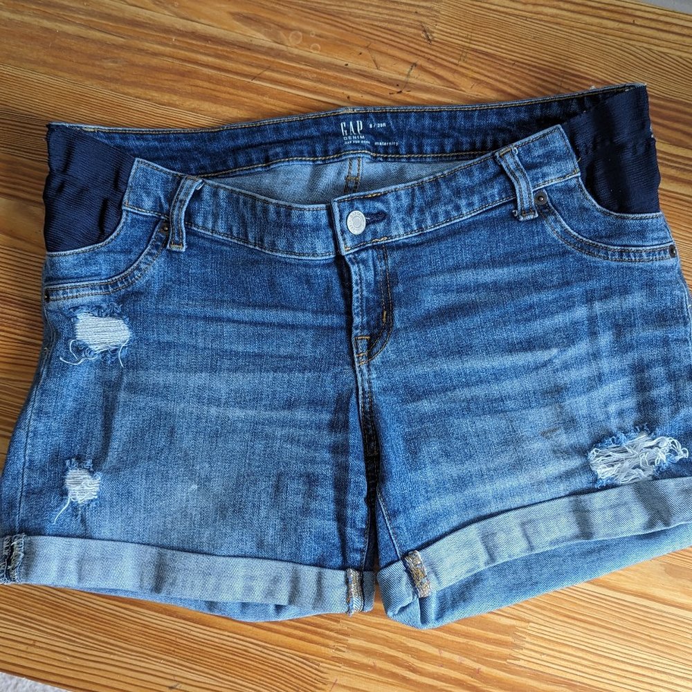 Gap Maternity Distressed Jeans Shorts
